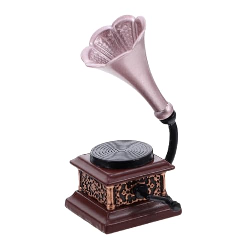 minkissy Miniature Dollhouse Record Player Retro Phonograph Model für Sammler und Zubehör Tiny House Dekoration von minkissy