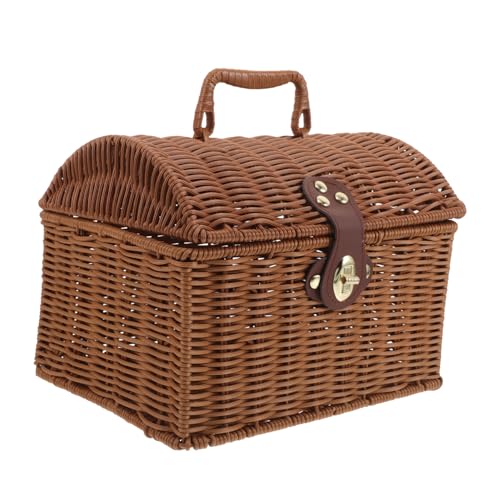 minkissy Miniaturisierte Mahjong Aufbewahrungsbox aus Kunst Rattan mit Deckel Elegante Dekorative Box im Boho Stil für Heimorganisation und Display minkissy Miniaturisierte Mahjong Aufbewahrungsbox aus Kunst Rattan mit Deckel Elegante Dekorative Box im Boho Stil für Heimorganisation und Display von minkissy