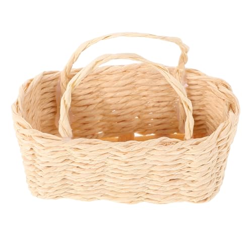 minkissy Miniaturkorb aus Rattan für Puppenhaus Kleiner Tragbarer Obstkorb für Miniatur Szenen und Spielzeugzubehör für Kreative Bastelprojekte und Realistische Deko minkissy Miniaturkorb aus Rattan für Puppenhaus Kleiner Tragbarer Obstkorb für Miniatur Szenen und Spielzeugzubehör für Kreative Bastelprojekte und Realistische Deko von minkissy