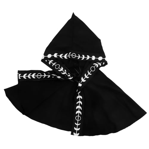 minkissy Mittelalterlicher Kapuzenumhang Für Damen Schwarzer Halloween Cosplay Umhang Weichem Vielseitig Einsetzbar Für Kostümpartys Events Stilvolles Design von minkissy
