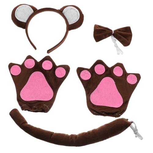 minkissy Monkey Kostüm Set mit Weichem PP Baumwolle Stirnband Fingerlosen Handschuhen und Niedliches Tier Cosplay Zubehör für Mottoparty und Kinderaufführungen minkissy Monkey Kostüm Set mit Weichem PP Baumwolle Stirnband Fingerlosen Handschuhen und Niedliches Tier Cosplay Zubehör für Mottoparty und Kinderaufführungen von minkissy