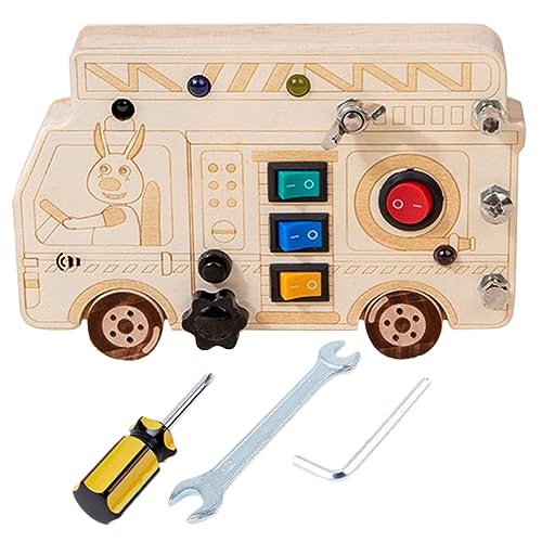 minkissy Montessori Busy Board aus Holz mit Schalter und Grünem Licht Sensorisches Lernspielzeug für Kleinkinder Jahre Fördert Unabhängiges Lernen und Motorische Fähigkeiten minkissy Montessori Busy Board aus Holz mit Schalter und Grünem Licht Sensorisches Lernspielzeug für Kleinkinder Jahre Fördert Unabhängiges Lernen und Motorische Fähigkeiten von minkissy