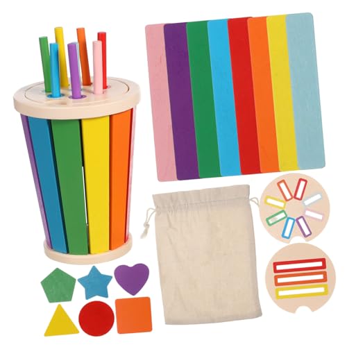 minkissy Montessori Farb und Form Sortierspiel aus Holz Lernspielzeug für Kleinkinder Motorikförderndes Farbenfrohes Kognitives Spiel Sicher Robust und Interaktiv für Frühkindliche von minkissy
