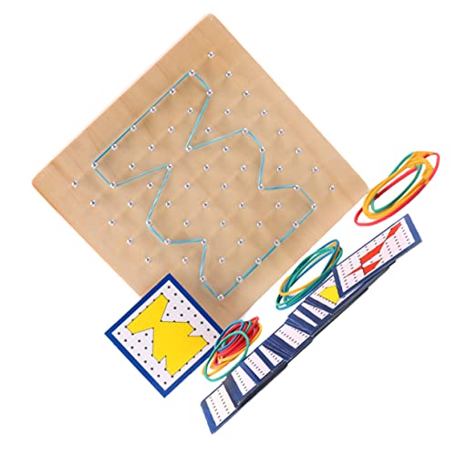 minkissy Montessori Geoboard aus Holz Pädagogisches Nagelbrett für Fördert Feinmotorik Räumliches und Mathematisches Lernen durch Kreative Geometrische Formen Lernkarten von minkissy