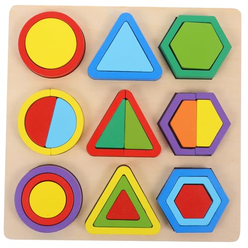 minkissy Montessori Holzbausteine Geometrische Formen Lernspielzeug für Kleinkinder zur Farb Formerkennung von Kreativität und Hand Auge koordination Pädagogisches Puzzle von minkissy