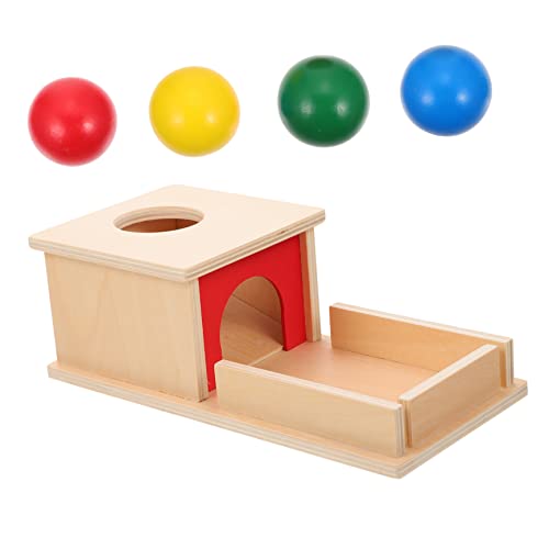 minkissy Montessori Holzspielzeug mit Bällen Feinmotorik Lernspielzeug für Kleinkinder Kognitive Entwicklungsbox für Jungen und Mädchen zur Frühkindlichen von minkissy