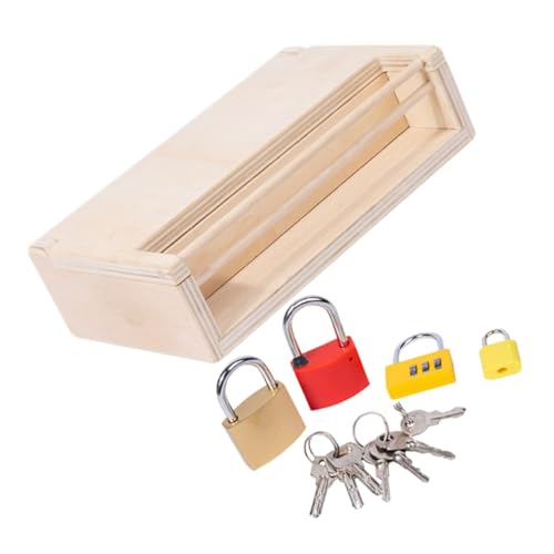 minkissy Montessori Lernspielzeug Holz Schlüssel Schloss für Kleinkinder Jahre Pädagogisches Motorikspielzeug Feinmotorik Problemlösung und Kreativität von minkissy