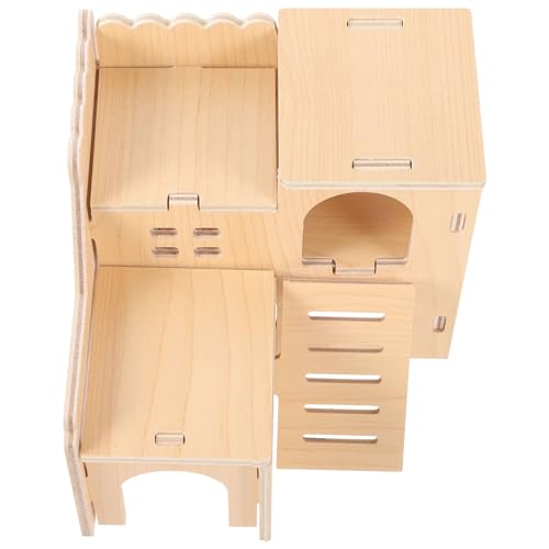 minkissy Multifunktionales Hamsterhaus aus Massivem Holz Doppelschicht für Kleintiere für Hamster Zwerghamster und Meerschweinchen Sorgt für Spaß und Komfort im Käfig minkissy Multifunktionales Hamsterhaus aus Massivem Holz Doppelschicht für Kleintiere für Hamster Zwerghamster und Meerschweinchen Sorgt für Spaß und Komfort im Käfig von minkissy