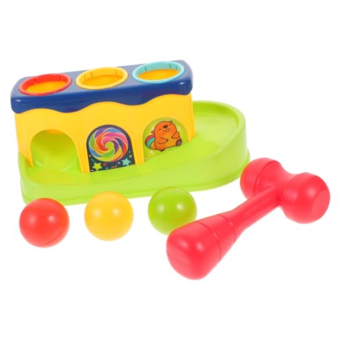 minkissy Musikalisches Hammerballspielzeug Lernspielzeug Pochspiel mit Bunten Bällen Motorik und Wahrnehmung für Kleinkinder Zufällige Farbe Zufällige Farbe von minkissy