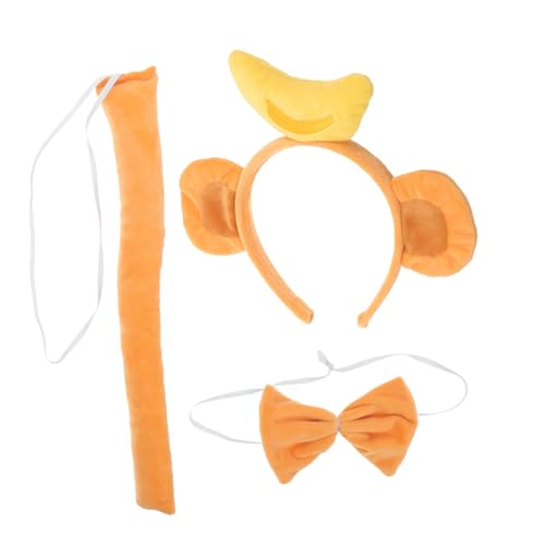 minkissy Niedliches Affenohren Stirnband Tierkostüm aus Leichtem Stoff für Mädchen Bequemes Cosplay Zubehör für Halloween Karneval Bühne Party und Fotografie von minkissy
