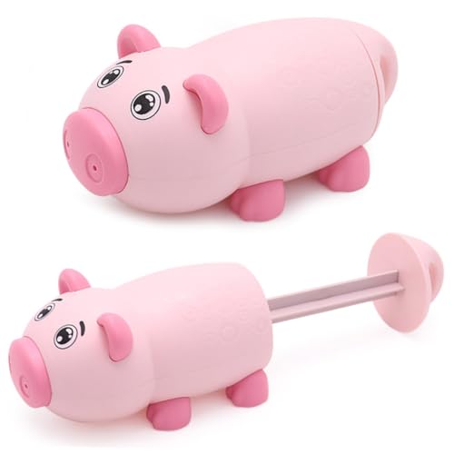 minkissy Niedliches Schwein Wasserpistole aus Hochwertigem Kunststoff Leicht und Handlich Interaktives Wasserspritzspielzeug für Sommer Pool Strandspiele von minkissy