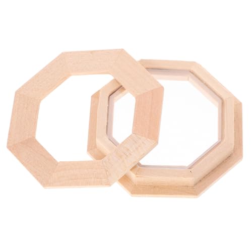 minkissy Octagon Fenster Zubehör Glatte Oberfläche Bemalbar Dekoratives Holzfenster für Puppenhaus Basteln und Kreative Gestaltung von minkissy