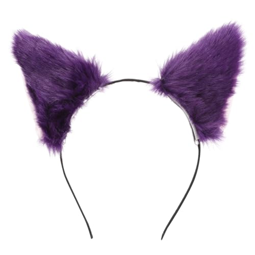 minkissy Ohren Stirnband Cartoon Fuchs Ohr Kopfschmuck Halloween Cosplay Haar Zubehör für Frauen Mädchen (Lila) von minkissy