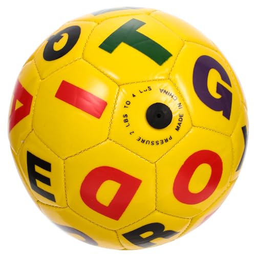 minkissy Outdoor Fußball Aufblasbarer Langlebiger PVC Ball mit Buchstabenprint für Drinnen und Draußen Fördert Koordination und Spielerlebnis minkissy Outdoor Fußball Aufblasbarer Langlebiger PVC Ball mit Buchstabenprint für Drinnen und Draußen Fördert Koordination und Spielerlebnis von minkissy