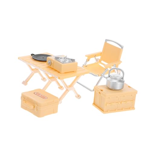 minkissy Outdoor Spielset Miniatur Camping Zubehör mit Klappstuhl Picknicktisch und Kocher Realistisches Puppenhaus Essgeschirr für Fantasievolles Rollenspiel Robustes Gelbes minkissy Outdoor Spielset Miniatur Camping Zubehör mit Klappstuhl Picknicktisch und Kocher Realistisches Puppenhaus Essgeschirr für Fantasievolles Rollenspiel Robustes Gelbes von minkissy