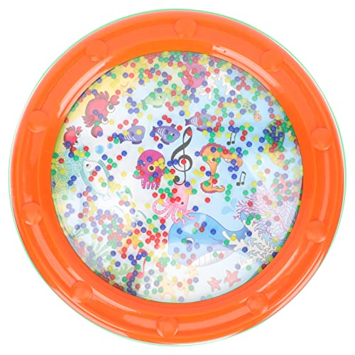minkissy Ozeanwelle Trommel 10 Zoll Musiktrommel für Kinder Orff Schlaginstrument Wellentrommel mit Meeresgeräuschen Lernspielzeug Hand Auge Koordination von minkissy