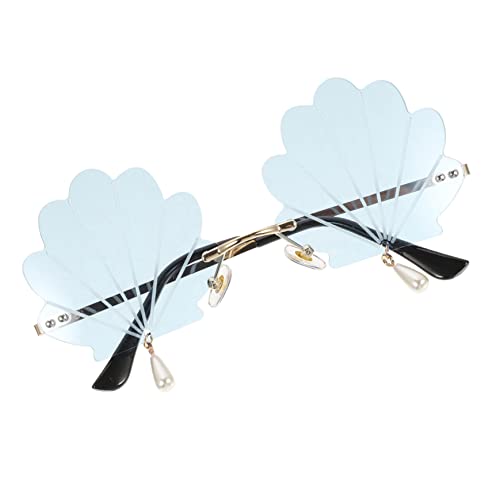 minkissy Party-sonnenbrille Für Erwachsene Rahmenlose Sonnenbrille Muschelanhänger Modisch Und Lustig Für Anlässe von minkissy
