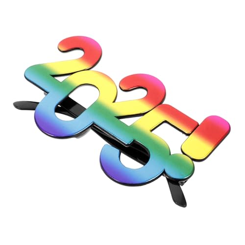 minkissy Partybrille Kunststoff Lustige Neujahrsbrille Bunte Foto Requisite für Silvester Weihnachtsfeier Partyzubehör von minkissy