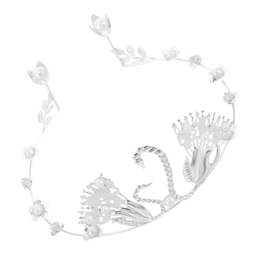 minkissy Perle Krone Ornament Tortenaufsatz Für Die Babyparty Kronen Für Blumensträuße Perlkuchen -topper Geburtstagsdekorationen Mini Tiara Krone Für Kuchen Babykrone Silber Eisenblech von minkissy