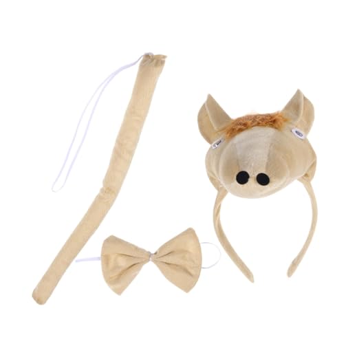 minkissy Pferde Kostüm Set Teilig mit Stirnband Fliege und Realistisches Tierkostüm für Halloween Weihnachten Karneval und Mottopartys Verkleidungszubehör von minkissy