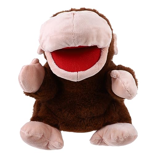 minkissy Plüsch AFFE Handpuppe mit Beweglichem Mund Interaktives Handspielzeug für Kuscheliges Tier Handpuppen zum Geschichtenerzählen und Familienspiel von minkissy