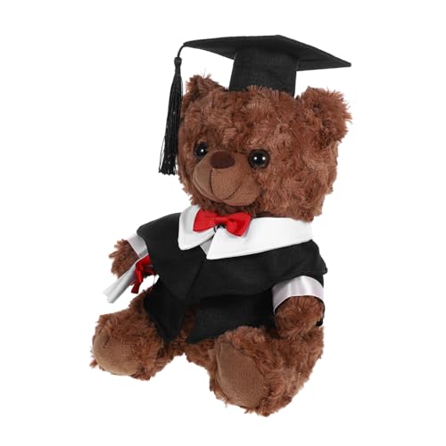 minkissy Plüsch Abschlussbär mit Doktorhut Kuscheltier für Abschlussfeier für Schüler und Studenten Süßer als Dekoration und Erinnerung an Erfolg von minkissy
