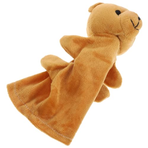 minkissy Plüsch Bären Handpuppe Fingerpuppe Interaktiv Kreativ für Jahre Weiches PP Baumwoll Material Fördert Kommunikation und Fantasie Einzeln Braun von minkissy