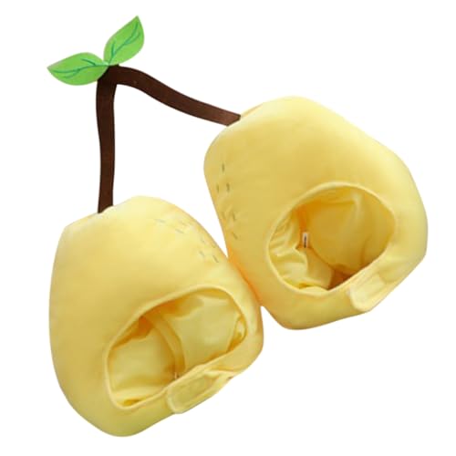 minkissy Plüsch Birnen Kostüm Doppelkopf für Leichtes Bequemes Karneval Cosplay Accessoire für Halloween Geburtstag Weihnachten Bühnenauftritte und Fotorequisiten von minkissy