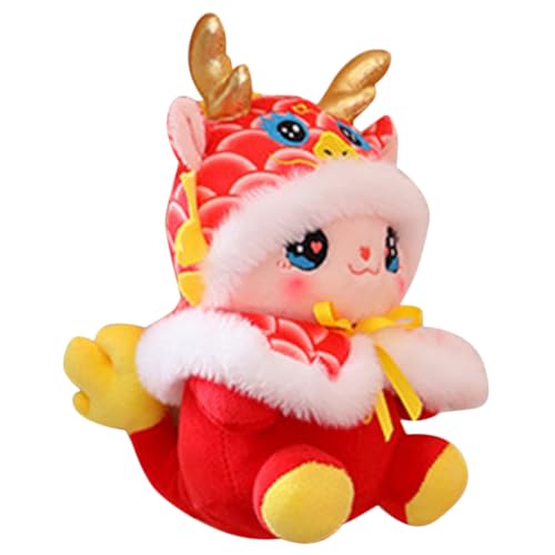 minkissy Plüsch Drache Figur Rotes Stofftier Maskottchen Chinesisches Neujahrsfest Dekoration Desktop Glücksbringer für Jahr des Drachen minkissy Plüsch Drache Figur Rotes Stofftier Maskottchen Chinesisches Neujahrsfest Dekoration Desktop Glücksbringer für Jahr des Drachen von minkissy