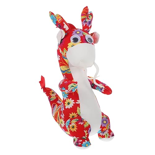 minkissy Plüsch Drache Stofftier Neujahr Dekoration Maskottchen Kuscheliges Buntes Stofftier für Familie Festliche von minkissy