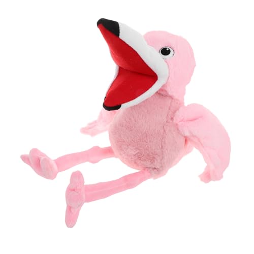 minkissy Plüsch Flamingo Handpuppe Weiche Tierfigur für Interaktives Geschichtenerzählen und Kreatives Rollenspiel Sicherer Baumwollstoff für Eltern Junge Mädchen Kommunikation von minkissy