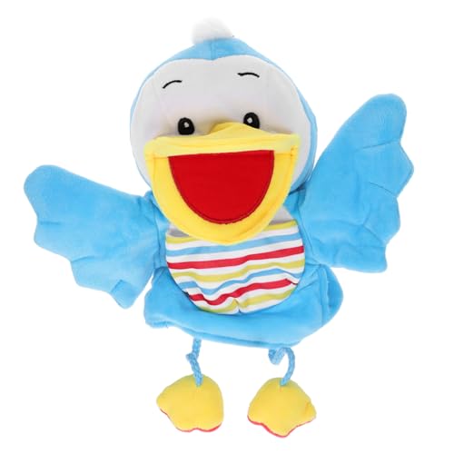 minkissy Plüsch Handpuppe Große Entenfigur mit Beweglichem Mund Weiches Baumwoll Stofftier für Interaktives Erzählen Pädagogisches Tier von minkissy