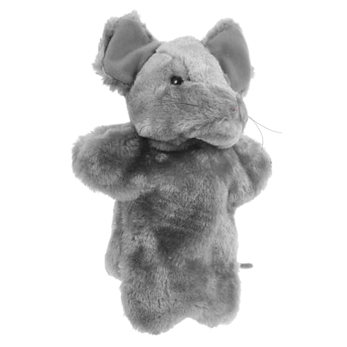 minkissy Plüsch Maus Handpuppe Cartoon Tier für Interaktives Geschichtenerzählen Weiches Kuscheltier Handspielpuppe für Rollenspiele Geburtstagsmitbringsel Tiefgrau von minkissy