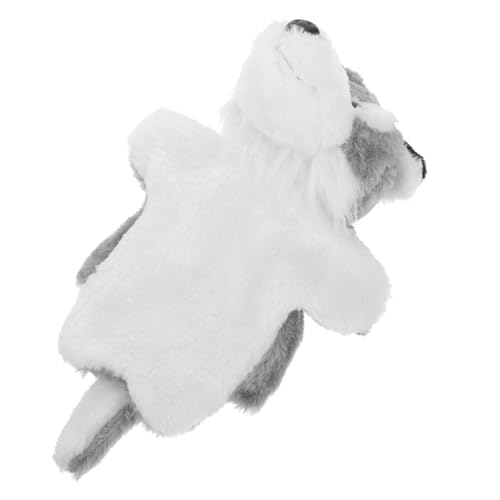 minkissy Plüsch Wolf Handpuppe für Interaktive Kuscheltier Handpuppe Weiches Graues Tier Handspielzeug für Rollenspiele Geschichtenerzählen und Geburtstags Mitgebsel von minkissy
