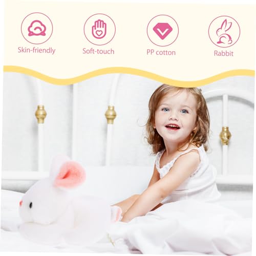minkissy Plüschhase Kuscheltier Weiß Realistisches Weiches Stofftier für Kreatives Niedliches Kaninchen Flauschiger Begleiter für Junge Mädchen und Familien von minkissy