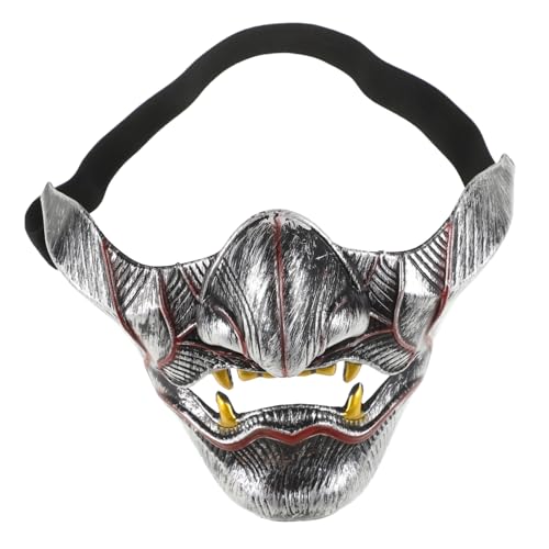 minkissy Prajna Maske Party Halloween Maske Masken Maskerade Cartoon Skelett Geistermaske Halbgesicht Monster Samurai Gruselige Gesichtsmaske Dämon Teufel Halloween Cosplay von minkissy