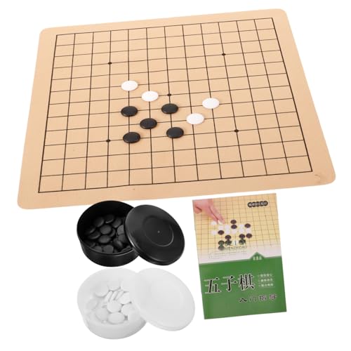 minkissy Professionelles Go Schach Strapazierfähigem Holz mit Faltbarem Tragbarem Spielbrett und Schwarzen Sowie Weißen Spielfiguren Geeignet für Anfänger und Lernzwecke Drinnen und von minkissy