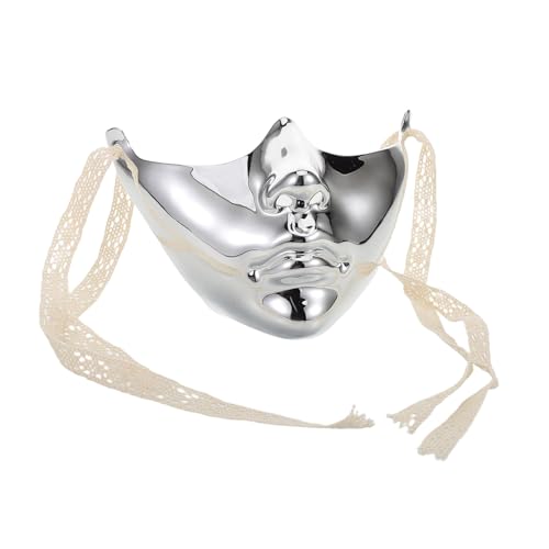 minkissy Punkmaske Mechanische Gesichtsmaske Halbe Gesichtsabdeckung Plastik Für Frauen Männer Mardi Gras Halloween Party Prom Cosplay Schmuckzubehör von minkissy