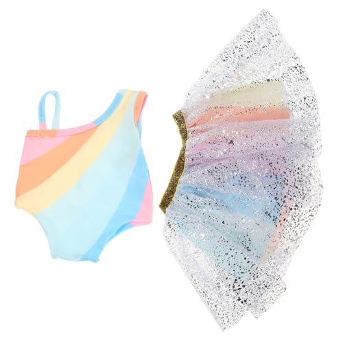 minkissy Puppenbekleidungsset mit Regenbogen Minikleid Accessoires für Ab Jahren Fördert Kreativität und Fantasievolles Spiel von minkissy