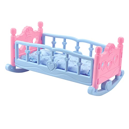 minkissy Puppenbett für Puppen Miniatur Spielzeugbett mit Realistischem Design Geeignet als Puppenhaus Möbel für Mädchen Zubehör für Kinderzimmer und Rollenspiele von minkissy
