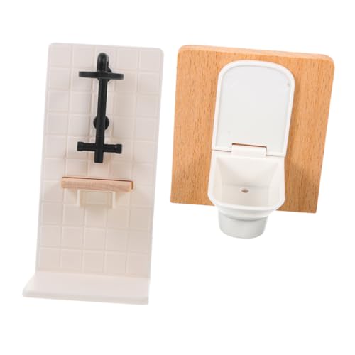 minkissy Miniatur-puppenhaus-Badezimmer Mit Maßstab Mini-duschraum Und Winziger Toilette Für Puppenhausmöbel Und Spielsets von minkissy