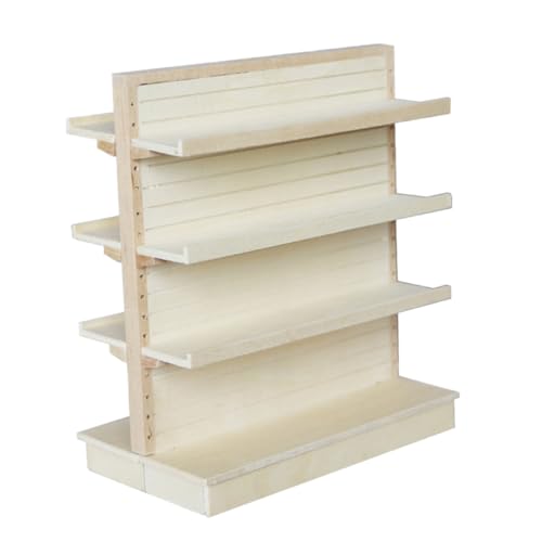 minkissy Puppenhaus Regal DIY zum Selberbauen für Modellliebhaber Handgefertigtes Mini Möbelstück für Puppenhaus Zubehör und Dekoration von minkissy