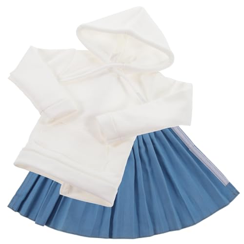 minkissy Puppenkleidung Mädchen Doll Dress Up Sweatshirt Weiß Sportlicher Rock Blau Dekorativ Kreatives Outfit für Geburtstagsspielzeug von minkissy