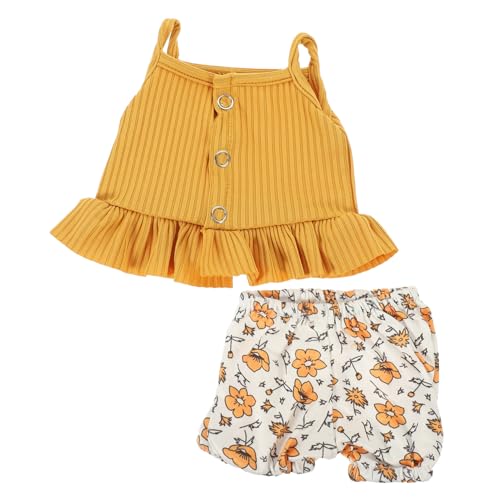 minkissy Puppenkleidung Teilig aus Weichem Stoff mit Blumendruck Doll Outfit für Puppen Inklusive Top und Shorts Cartoon Doll Costume Kleine Puppenkleidung DIY Dress Zubehör minkissy Puppenkleidung Teilig aus Weichem Stoff mit Blumendruck Doll Outfit für Puppen Inklusive Top und Shorts Cartoon Doll Costume Kleine Puppenkleidung DIY Dress Zubehör von minkissy