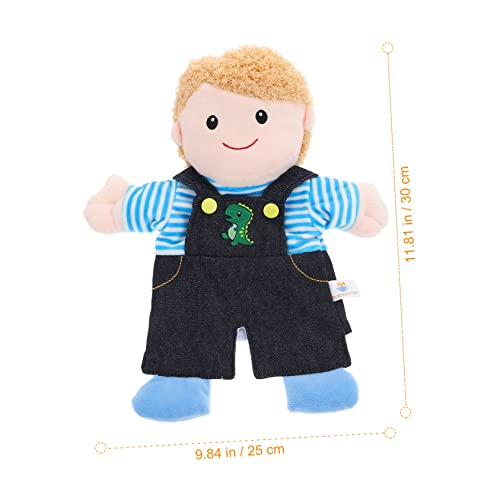 minkissy Q Version Jungen Handpuppe Plüschfamilie Interaktives für Eltern Junge Mädchen Kommunikation Kreatives Erzählspielzeug Kindergarten Zubehör von minkissy