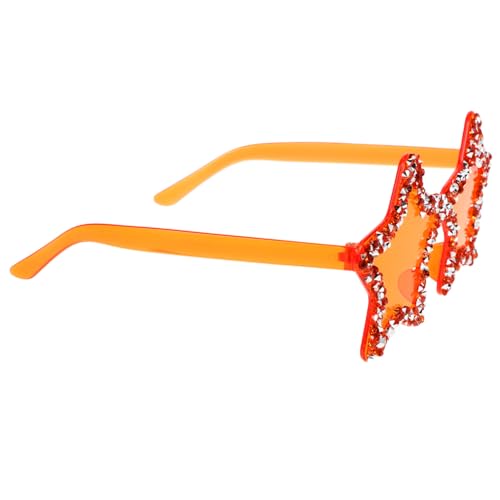 minkissy Randlose Sternförmige Sonnenbrille mit Strass Trendige Unisex Sonnenbrille Lebhaften Farben für Fotoshootings und Partys für Einen Auffälligen Look von minkissy