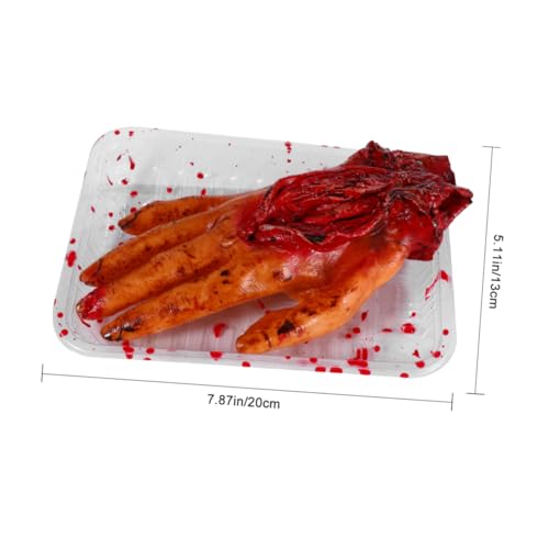 minkissy Realistische Halloween Simulation Hand Blutig Horror Requisite für Gruselige Dekoration und Streichspaß Lebensecht Gefälschte Abgetrennte Hand für Halloween Party von minkissy