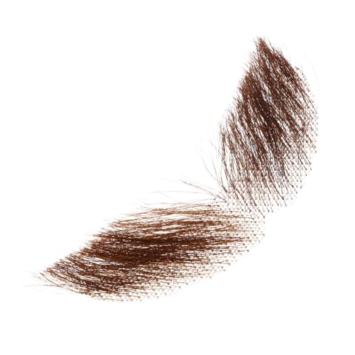 minkissy Realistische Herren Gesichtsbehaarung Kostüm Feine Haare für Theater Cosplay Halloween mit Hautfreundlichem Kleber Leicht Anzuwenden und Entfernen Braun von minkissy