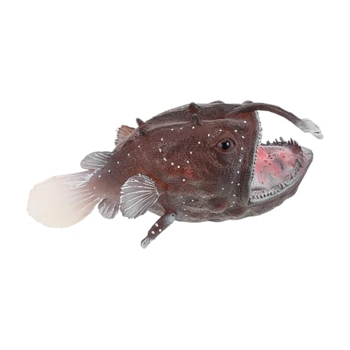 minkissy Realistische Mini Meereslebewesen Figurine Anglerfisch Solide Kunststoff Tiermodell Detaillierte Tiefsee Nachbildung für Lernspielzeug und Klassenzimmer Aktivitäten von minkissy