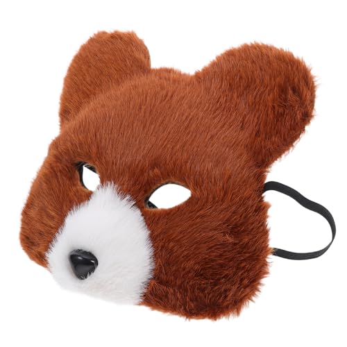 minkissy Realistische Plüsch Bärenmaske für Erwachsene Detailreiches Design Weiches Material Vielseitiges Halloween und Karnevalkostümzubehör für und Dschungelpartys von minkissy